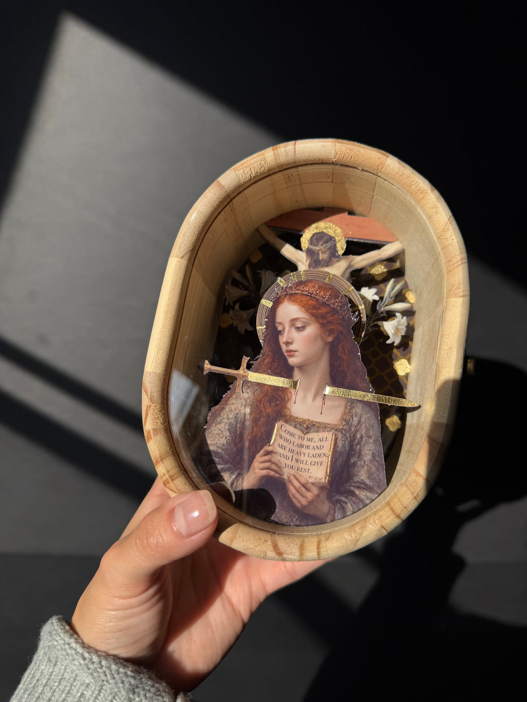 St. Dymphna - MADE TO ORDER Altar Piece | Catholic Altar Decor | Handmade Catholic Gift