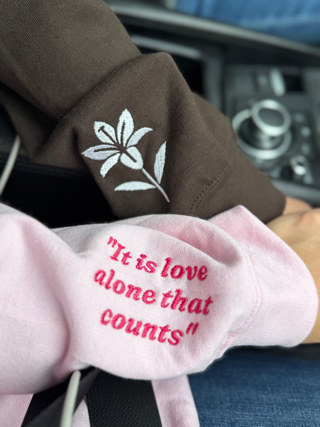 St. Therese of Lisieux Unisex Embroidered Sweatshirt – Pink