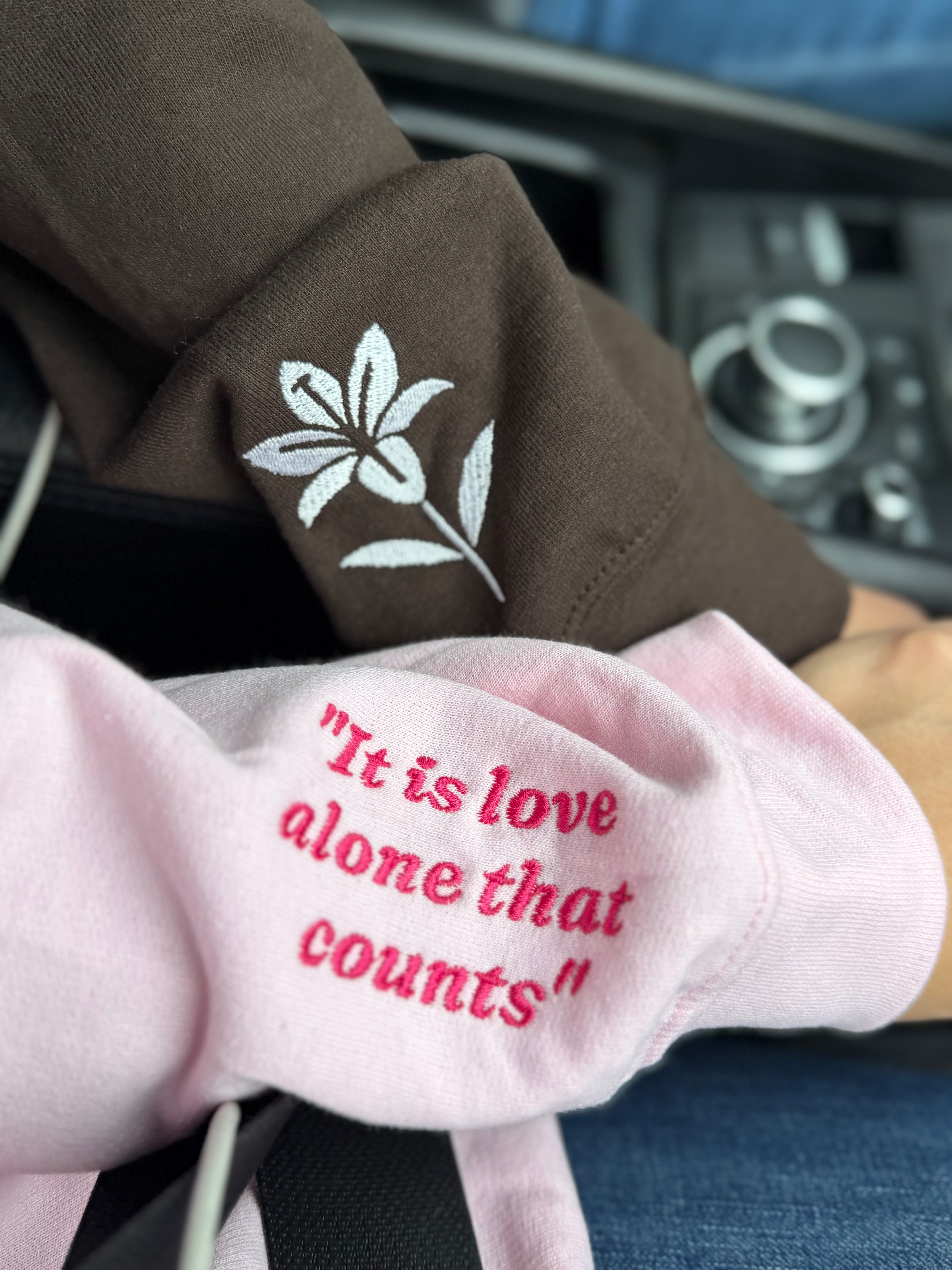 St. Therese of Lisieux Unisex Embroidered Sweatshirt – Pink