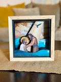 Baptism of Jesus - MADE TO ORDER - 3D Shadow Box  Faith Gift for Baptism or Easter