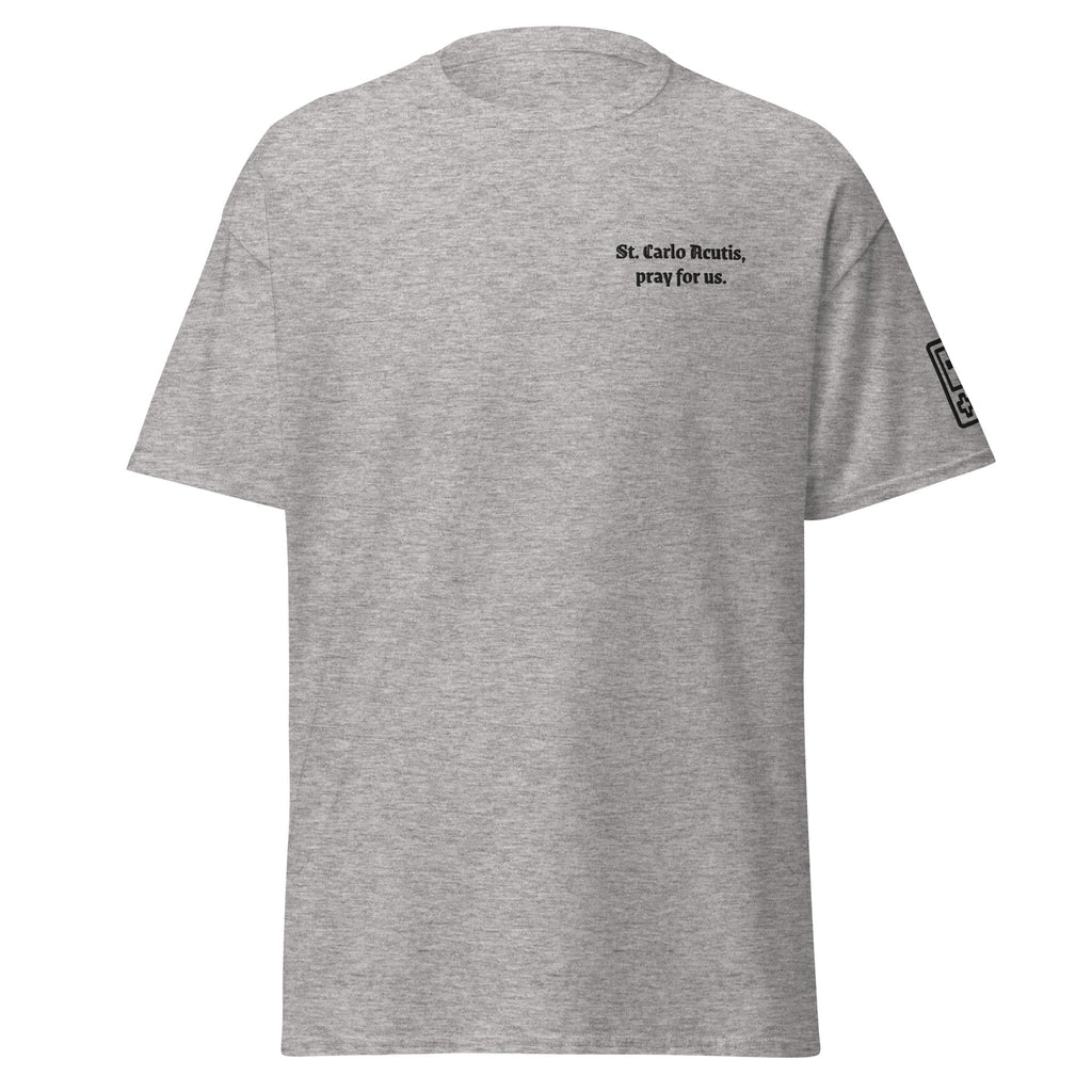 Saint Carlo Acutis Unisex Embroidered T-Shirt – Black - Altar and Apparel - T - SHIRT