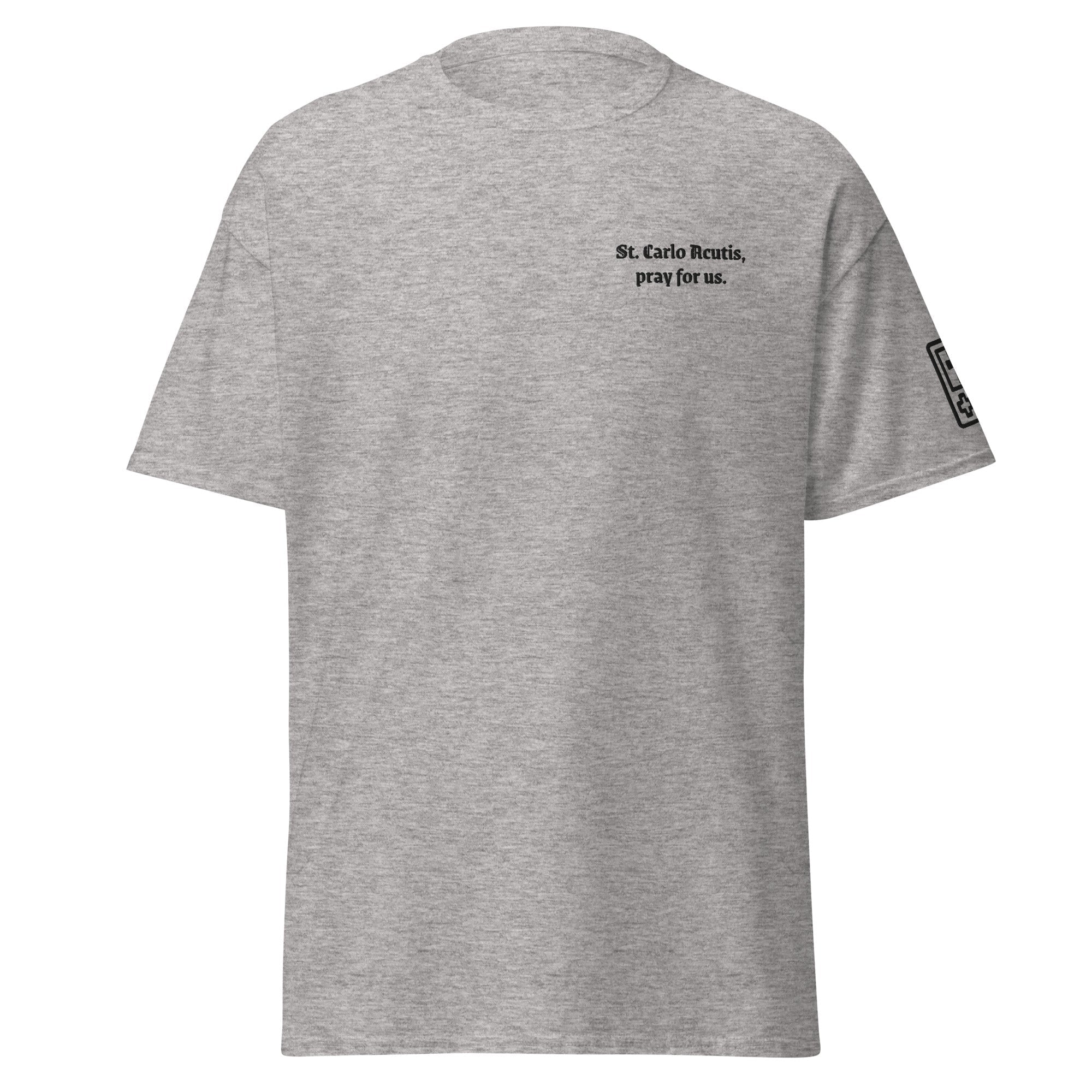Saint Carlo Acutis Unisex Embroidered T-Shirt – Black - Altar and Apparel - T - SHIRT
