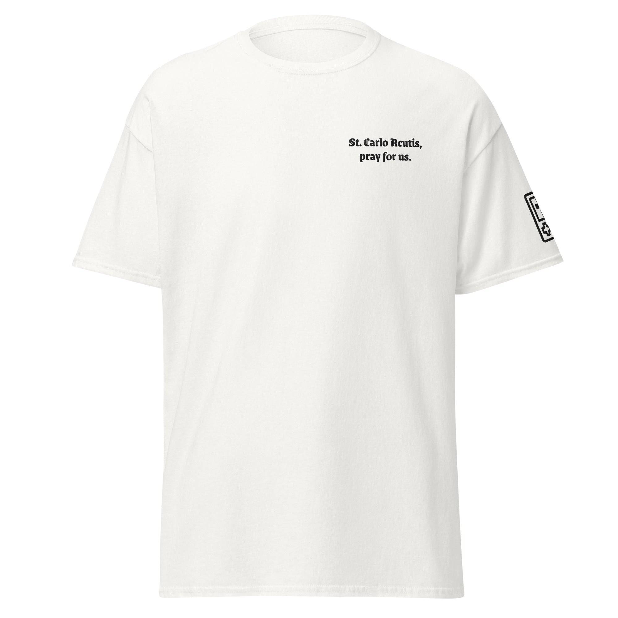 Saint Carlo Acutis Unisex Embroidered T-Shirt – Black - Altar and Apparel - T - SHIRT