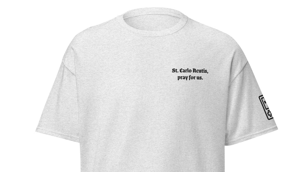 Saint Carlo Acutis Unisex Embroidered T-Shirt – Black - Altar and Apparel - T - SHIRT