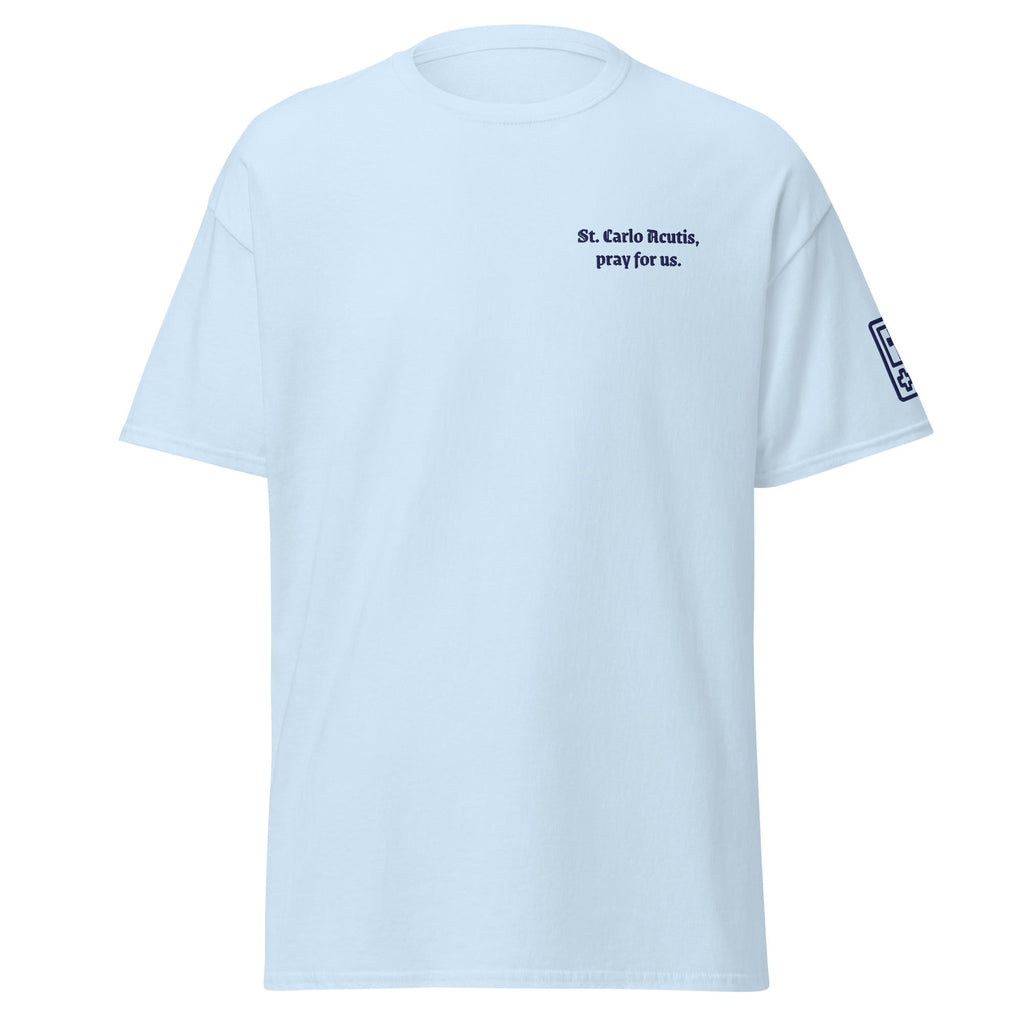Saint Carlo Acutis Unisex Embroidered T-Shirt – Navy Blue - Altar and Apparel - T - SHIRT