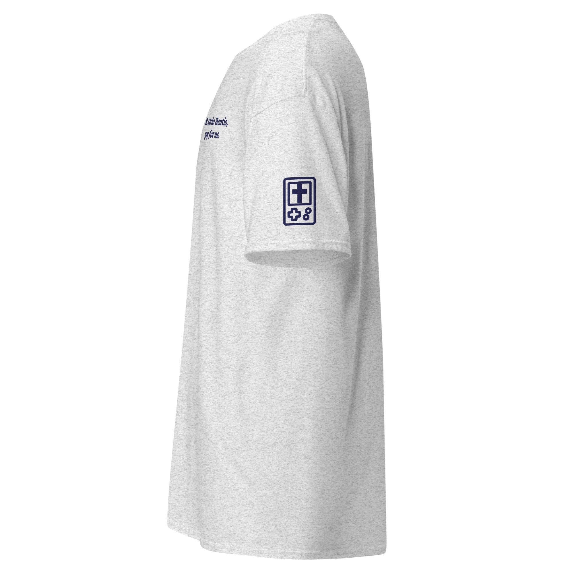 Saint Carlo Acutis Unisex Embroidered T-Shirt – Navy Blue - Altar and Apparel - T - SHIRT
