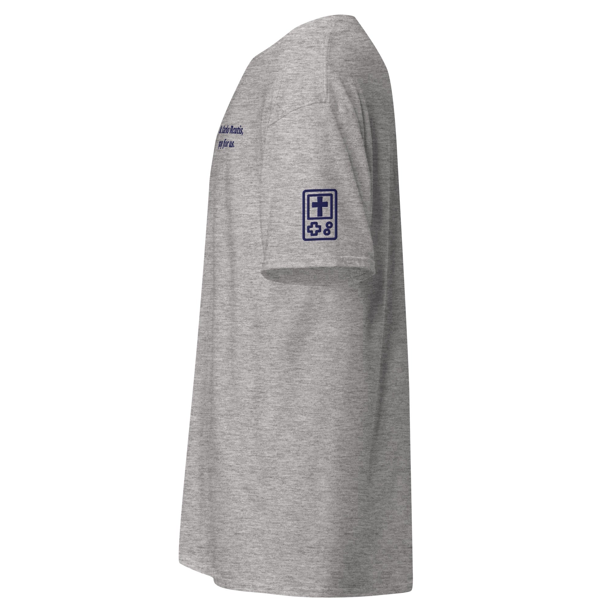 Saint Carlo Acutis Unisex Embroidered T-Shirt – Navy Blue - Altar and Apparel - T - SHIRT