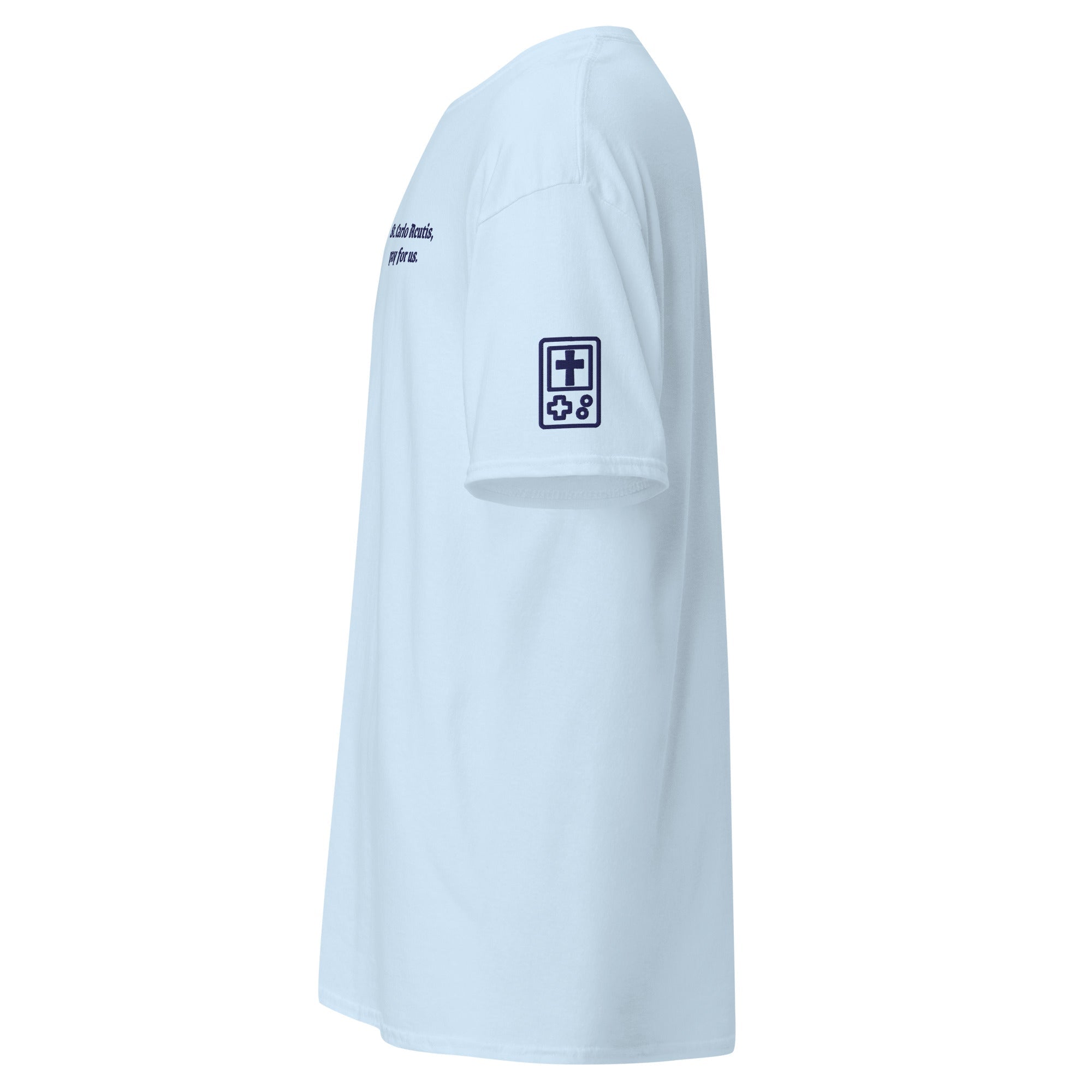 Saint Carlo Acutis Unisex Embroidered T-Shirt – Navy Blue - Altar and Apparel - T - SHIRT
