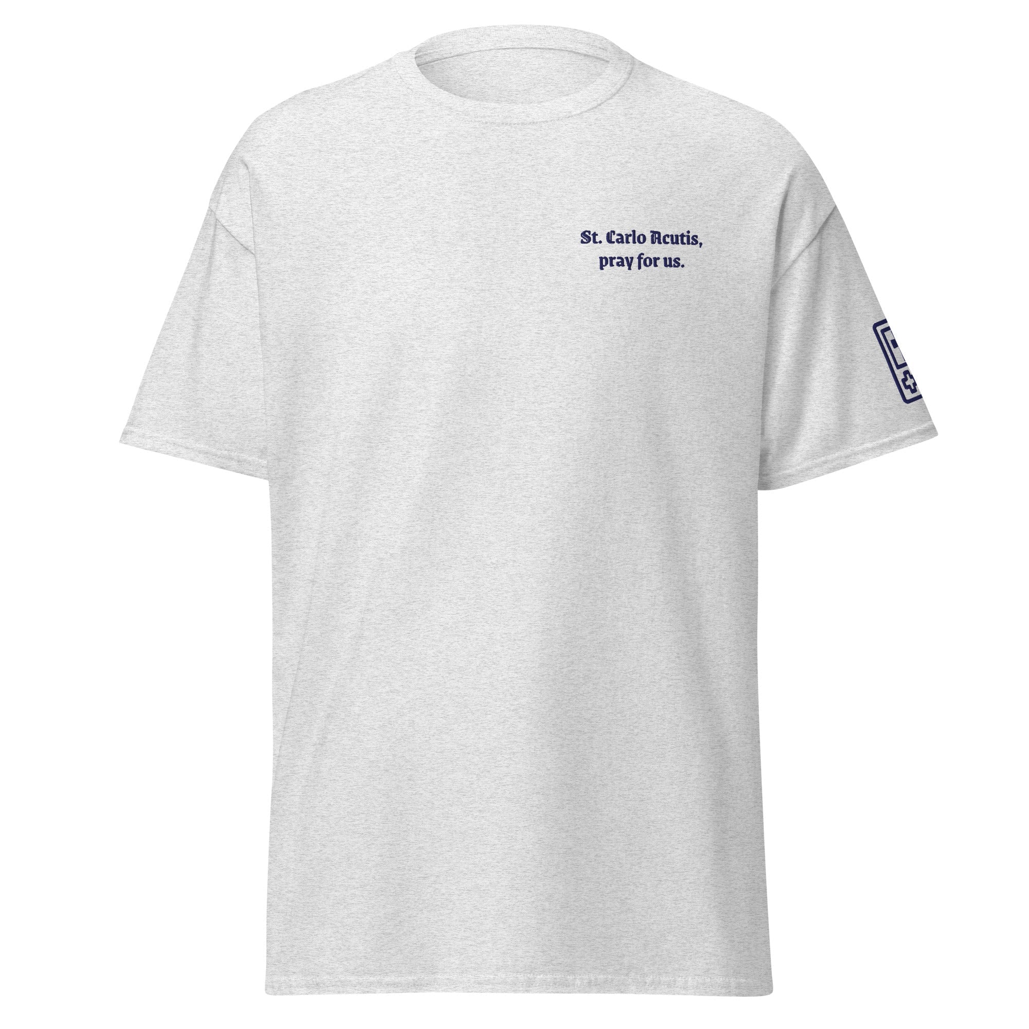 Saint Carlo Acutis Unisex Embroidered T-Shirt – Navy Blue - Altar and Apparel - T - SHIRT