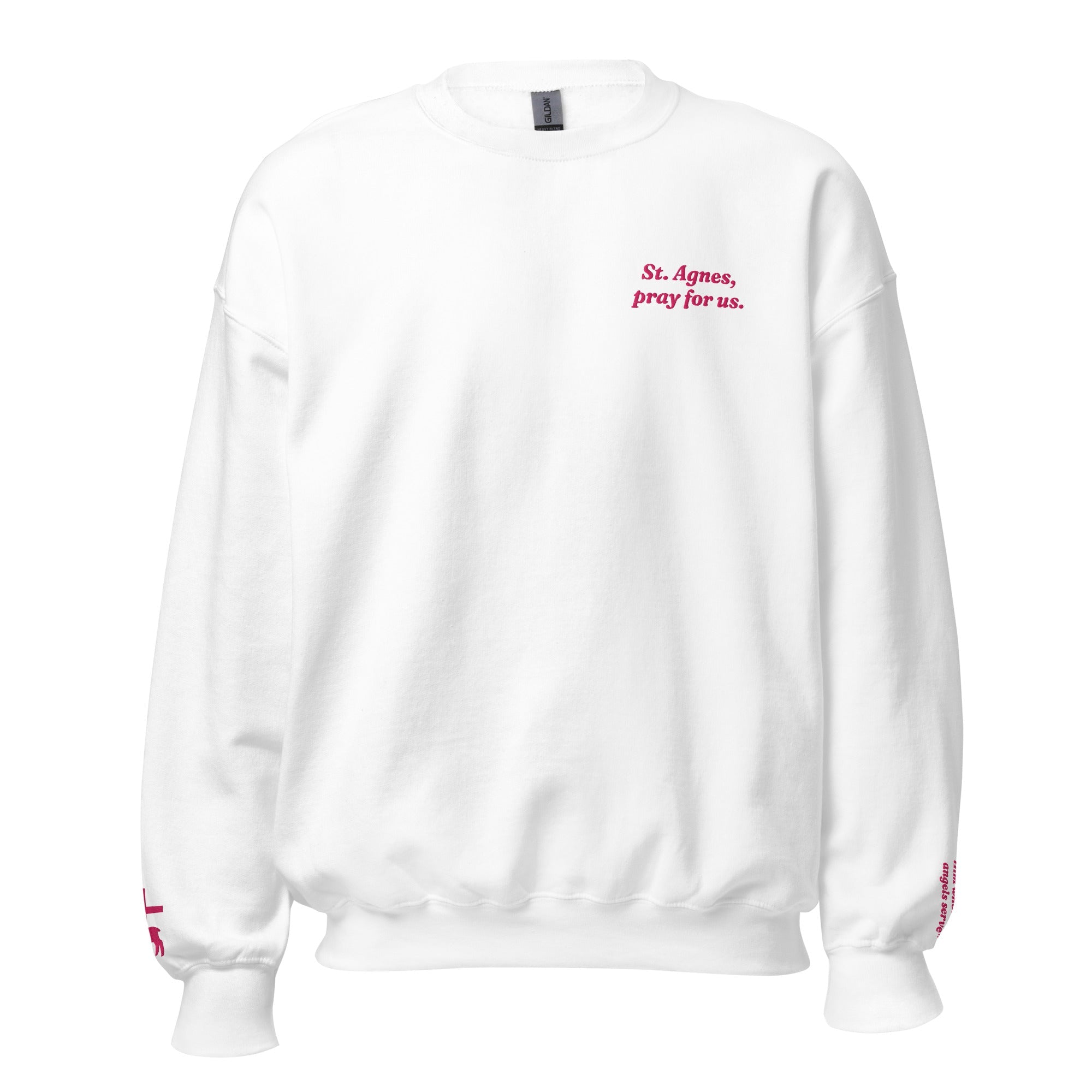 St. Agnes Unisex Embroidered Sweatshirt – Pink - Altar and Apparel - T - SHIRT