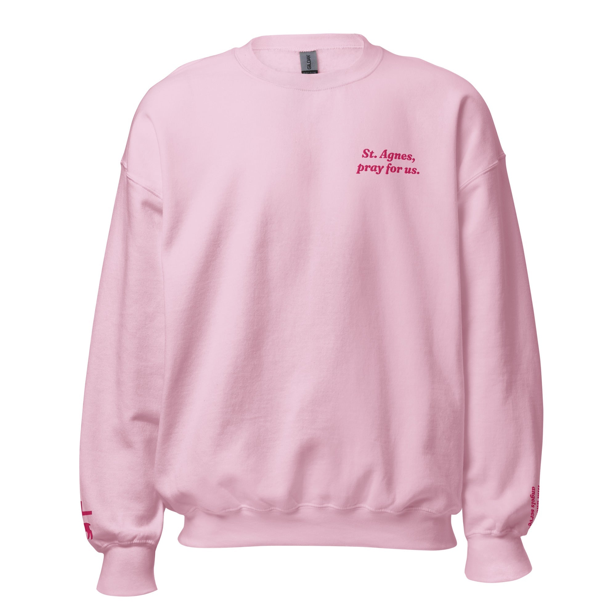 St. Agnes Unisex Embroidered Sweatshirt – Pink - Altar and Apparel - T - SHIRT