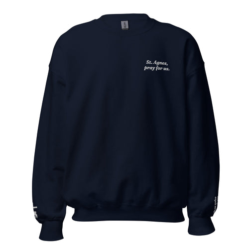 St. Agnes Unisex Embroidered Sweatshirt – White - Altar and Apparel - T - SHIRT