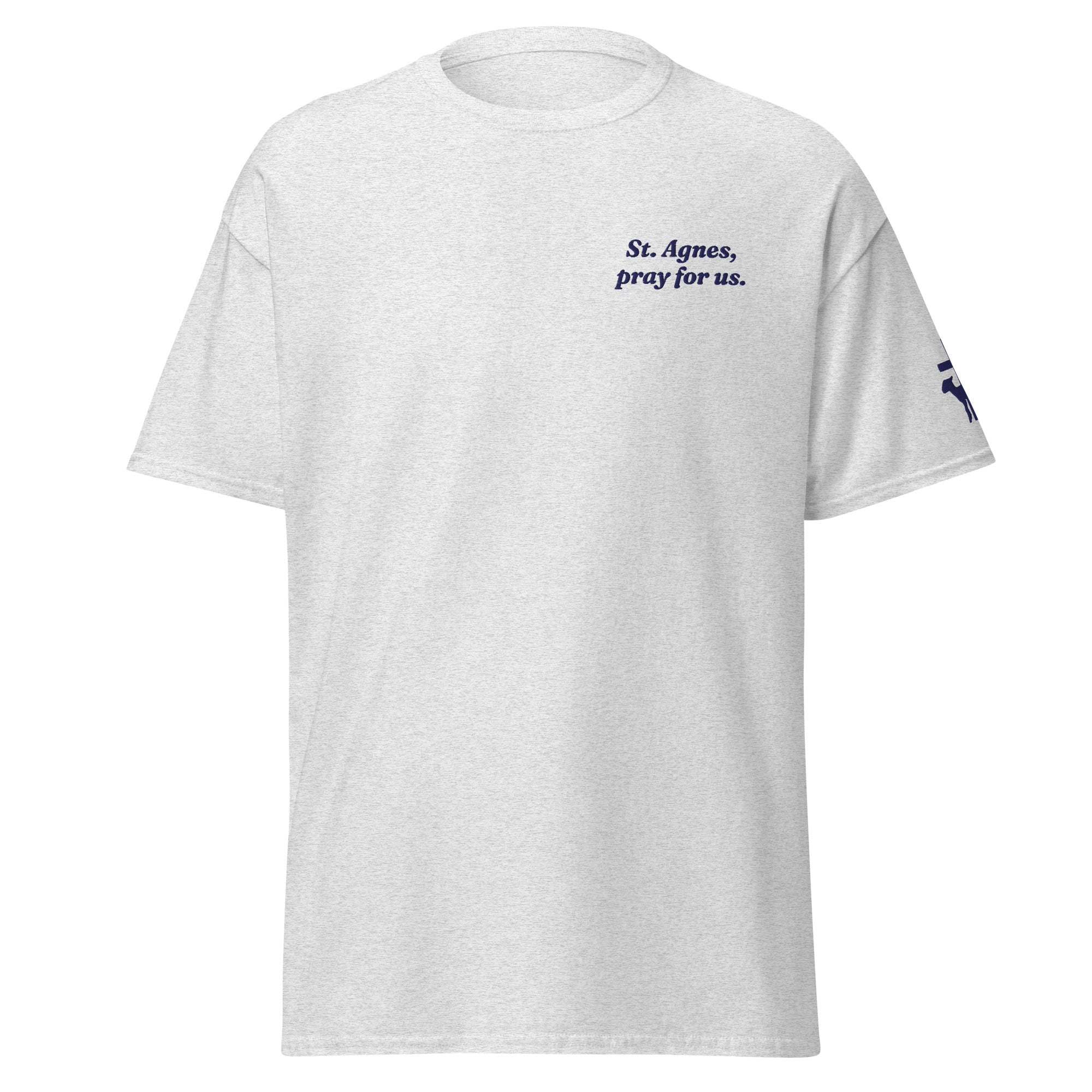 St. Agnes Unisex Embroidered T-Shirt – Navy Blue - Altar and Apparel - T - SHIRT