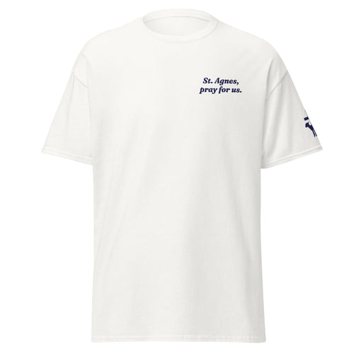 St. Agnes Unisex Embroidered T-Shirt – Navy Blue - Altar and Apparel - T - SHIRT