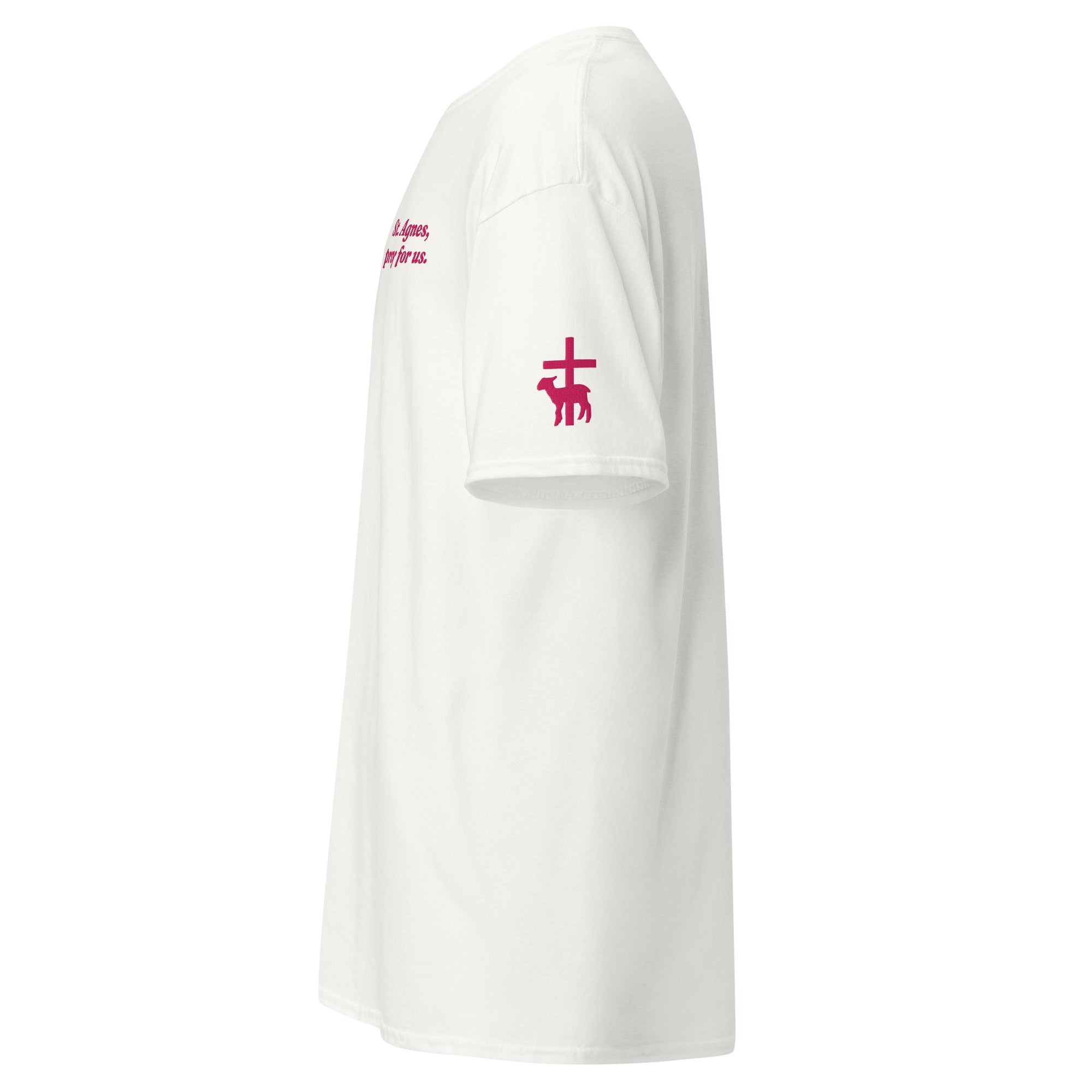 St. Agnes Unisex Embroidered T-Shirt – Pink - Altar and Apparel - T - SHIRT