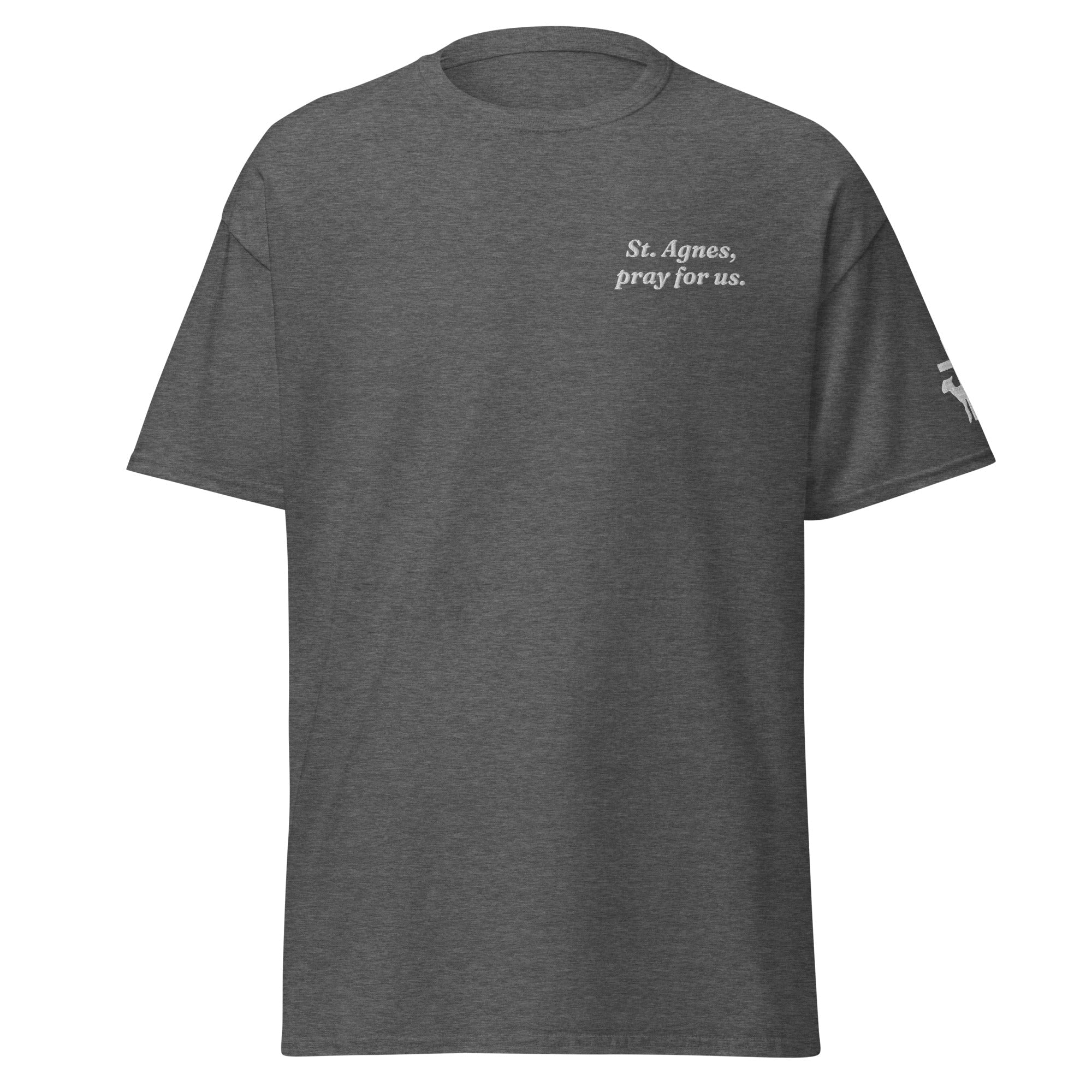 St. Agnes Unisex Embroidered T-Shirt – White - Altar and Apparel - T - SHIRT