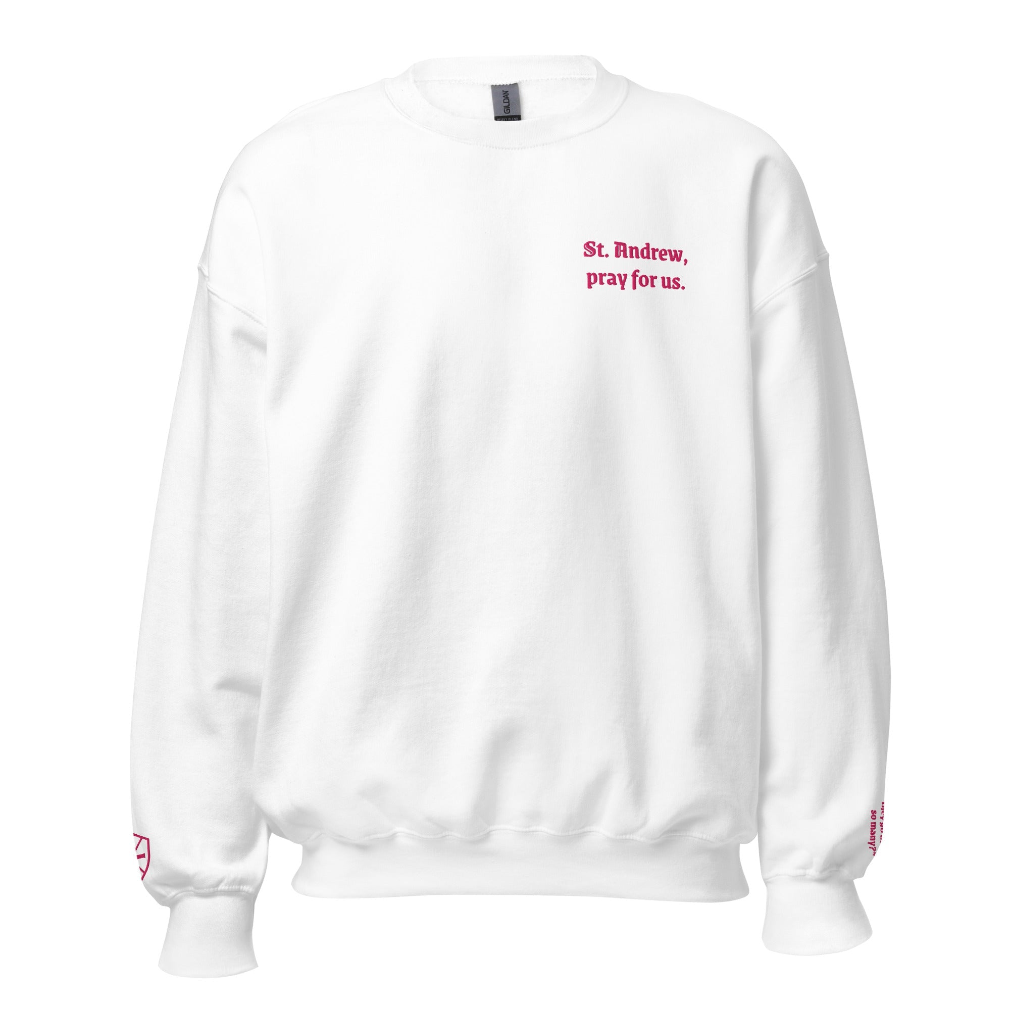 St. Andrew Unisex Embroidered Sweatshirt – Pink - Altar and Apparel - T - SHIRT