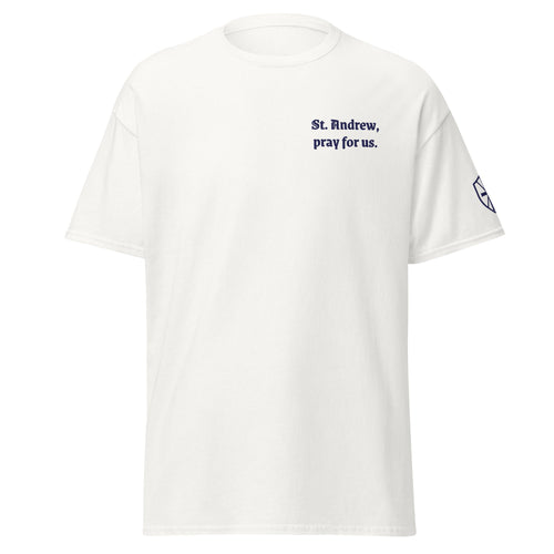 St. Andrew Unisex Embroidered T-Shirt – Navy Blue - Altar and Apparel - T - SHIRT