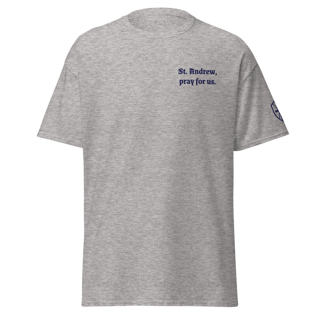 St. Andrew Unisex Embroidered T-Shirt – Navy Blue - Altar and Apparel - T - SHIRT