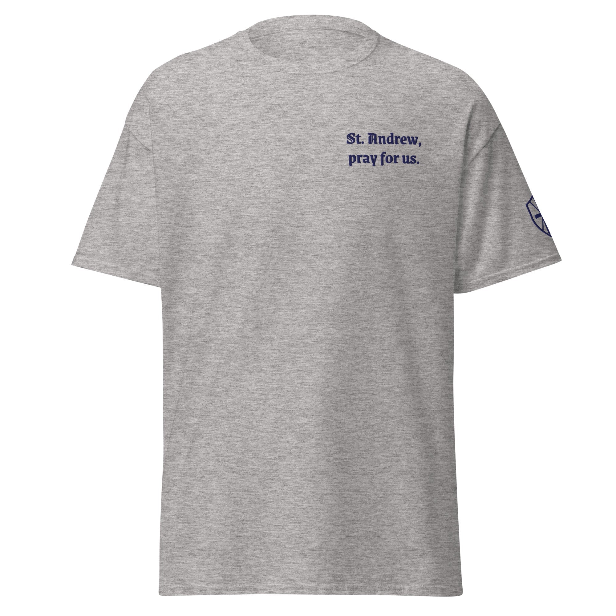 St. Andrew Unisex Embroidered T-Shirt – Navy Blue - Altar and Apparel - T - SHIRT