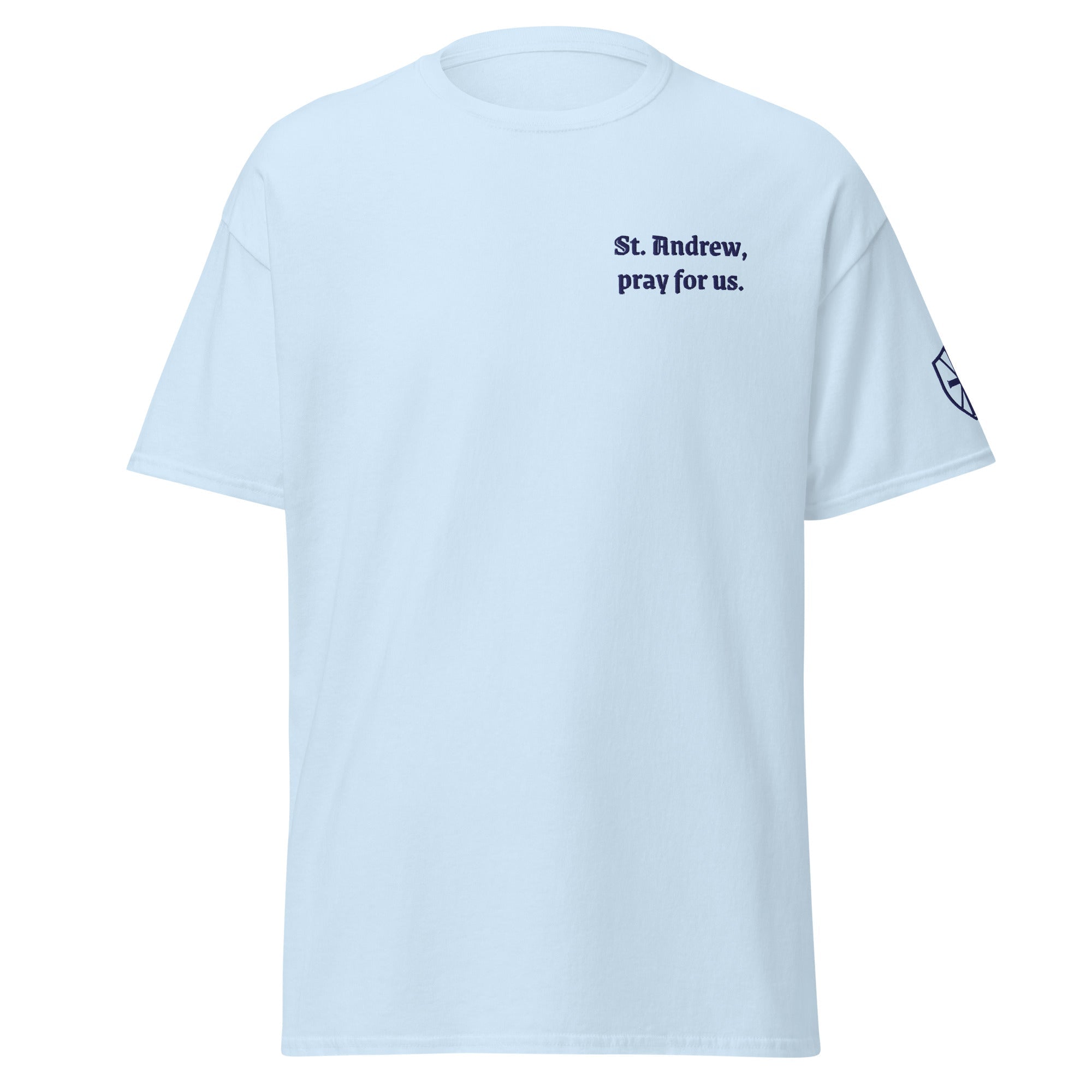 St. Andrew Unisex Embroidered T-Shirt – Navy Blue - Altar and Apparel - T - SHIRT
