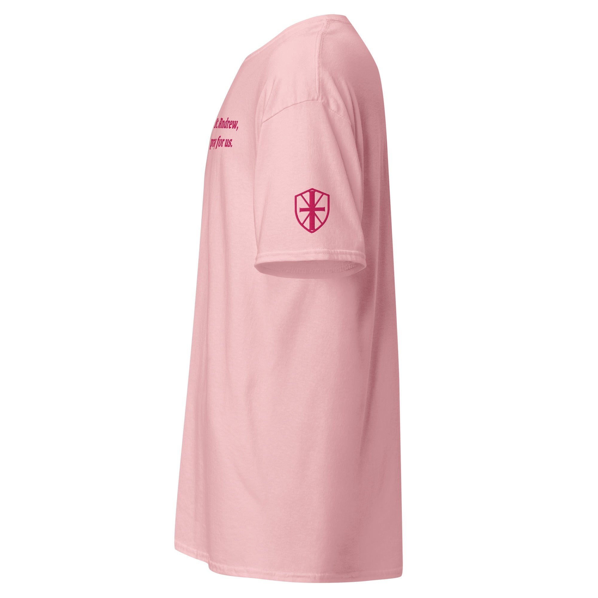 St. Andrew Unisex Embroidered T-Shirt – Pink - Altar and Apparel - T - SHIRT