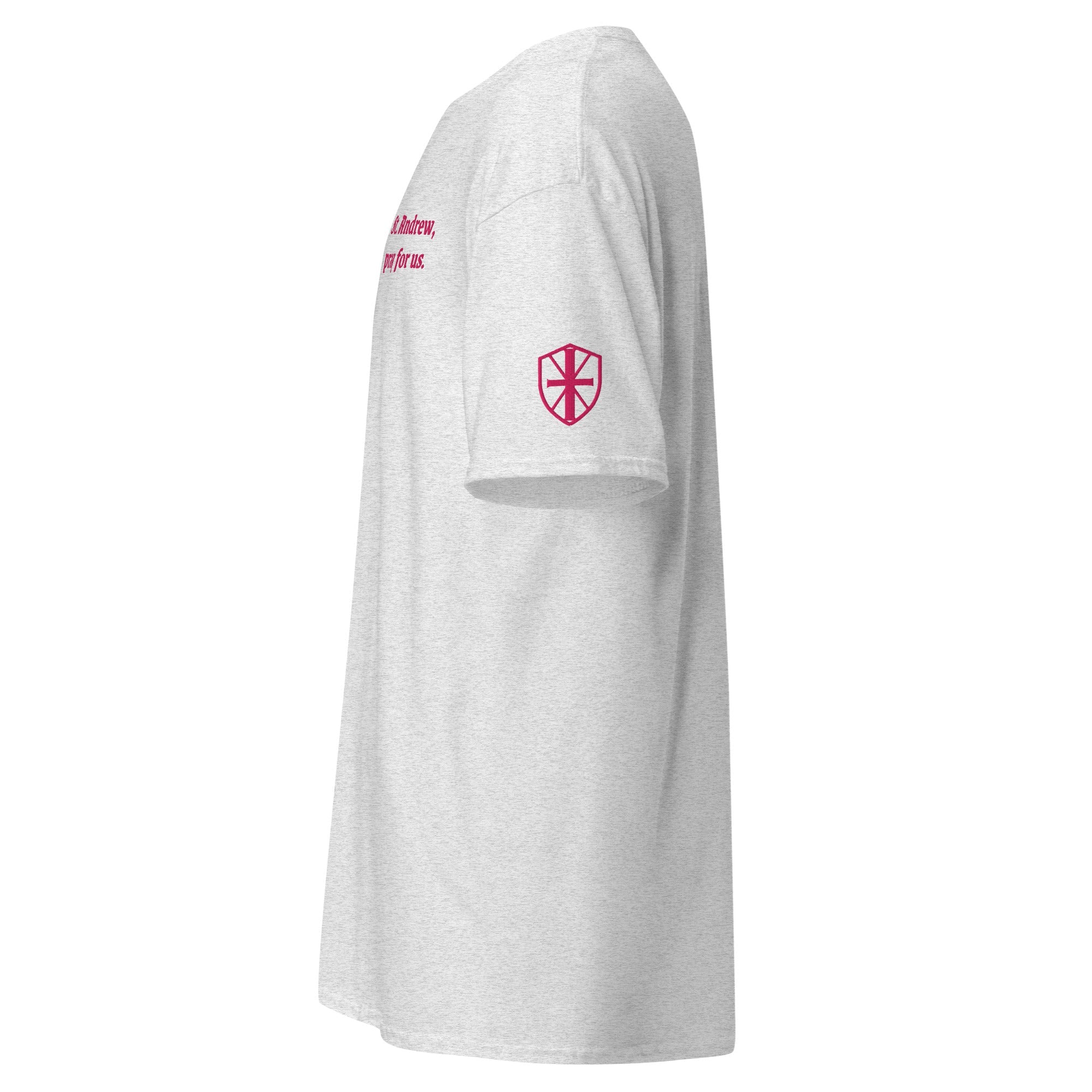 St. Andrew Unisex Embroidered T-Shirt – Pink - Altar and Apparel - T - SHIRT