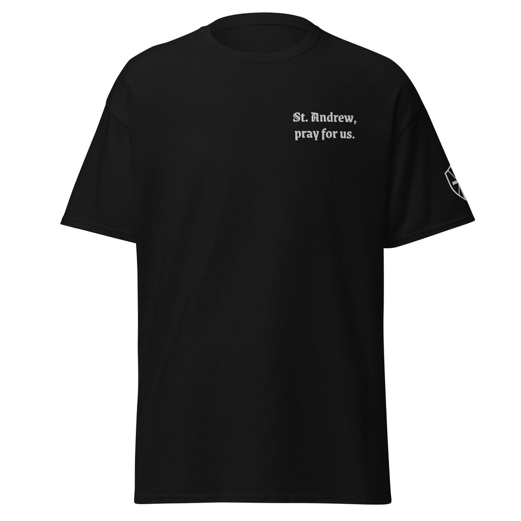 St. Andrew Unisex Embroidered T-Shirt – White - Altar and Apparel - T - SHIRT