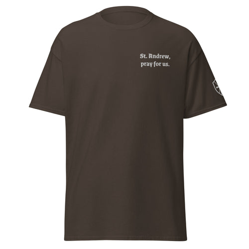 St. Andrew Unisex Embroidered T-Shirt – White - Altar and Apparel - T - SHIRT