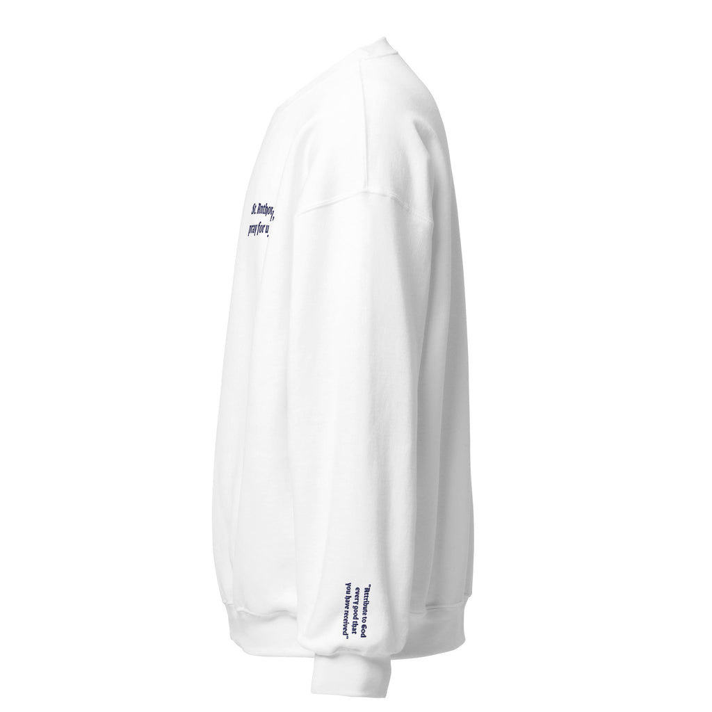 St. Anthony Unisex Embroidered Sweatshirt – Navy Blue - Altar and Apparel - T - SHIRT