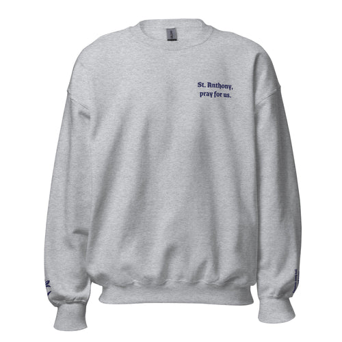 St. Anthony Unisex Embroidered Sweatshirt – Navy Blue - Altar and Apparel - T - SHIRT