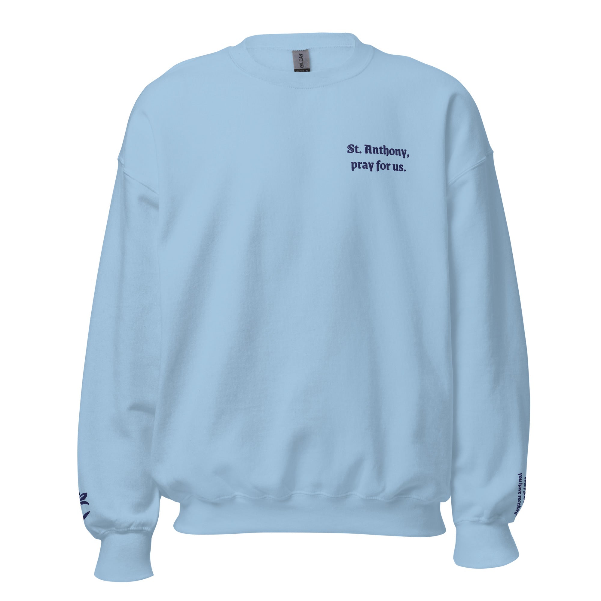 St. Anthony Unisex Embroidered Sweatshirt – Navy Blue - Altar and Apparel - T - SHIRT