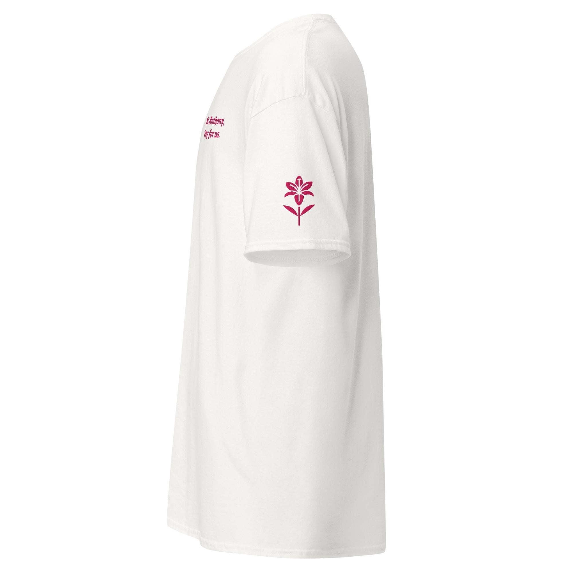 St. Anthony Unisex Embroidered T-Shirt – Pink - Altar and Apparel - T - SHIRT