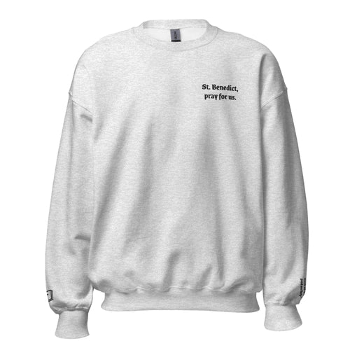 St. Benedict Unisex Embroidered Sweatshirt – Black - Altar and Apparel - T - SHIRT