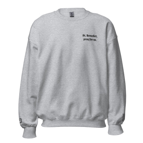 St. Benedict Unisex Embroidered Sweatshirt – Black - Altar and Apparel - T - SHIRT
