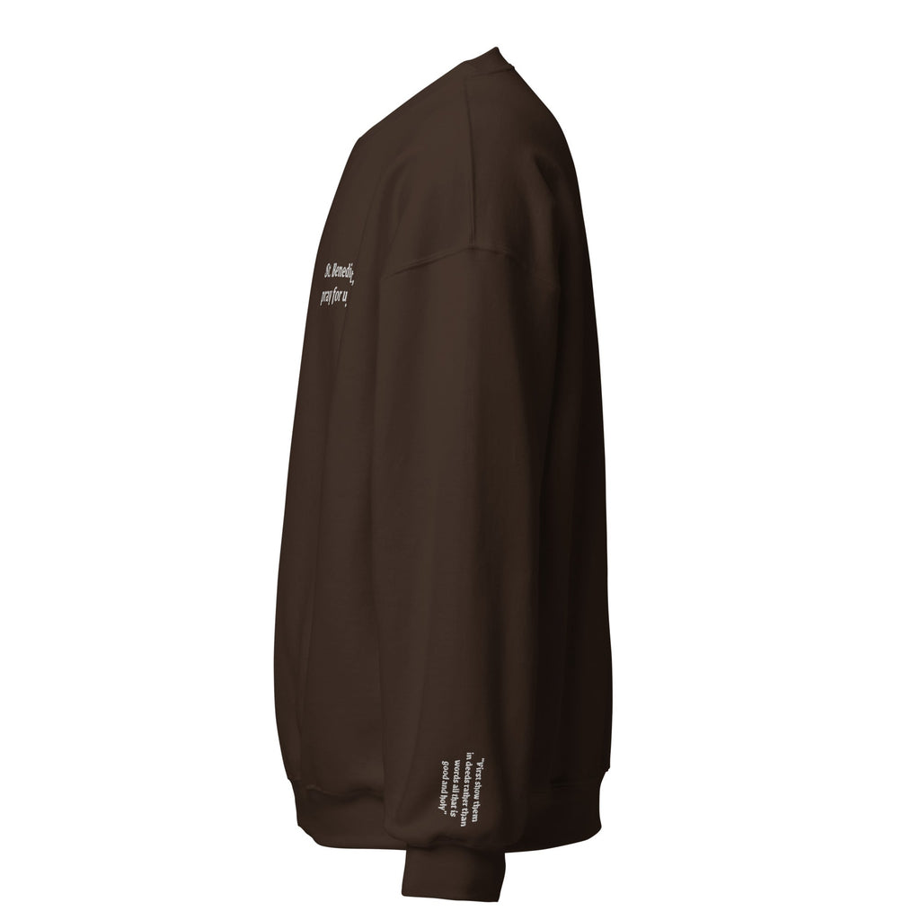 St. Benedict Unisex Embroidered Sweatshirt – White - Altar and Apparel - T - SHIRT