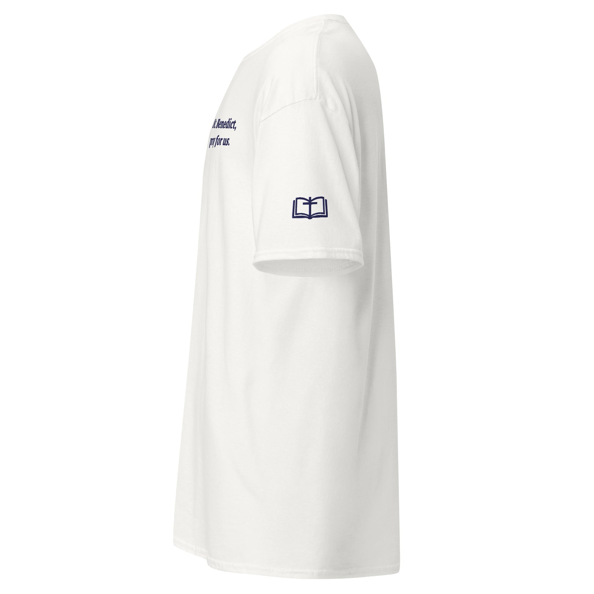 St. Benedict Unisex Embroidered T-Shirt – Navy Blue - Altar and Apparel - T - SHIRT