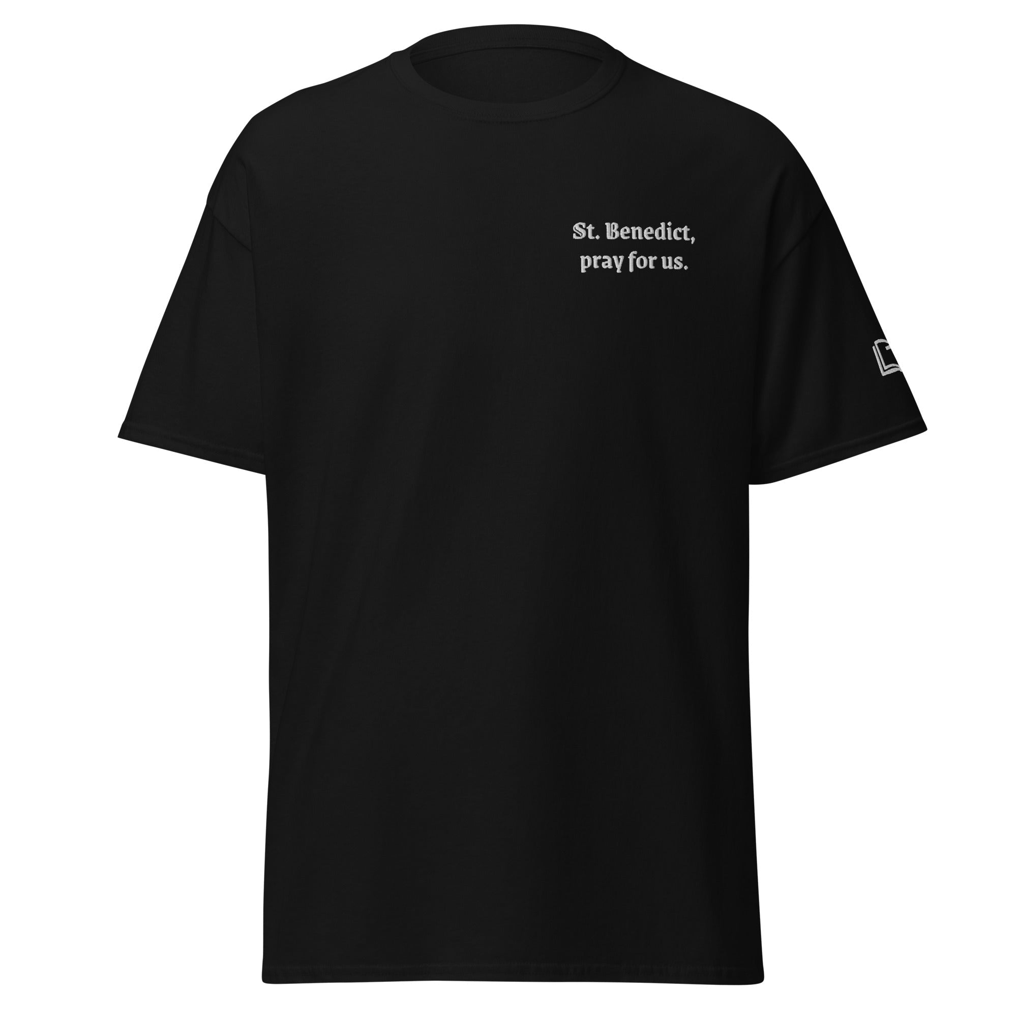 St. Benedict Unisex Embroidered T-Shirt – White - Altar and Apparel - T - SHIRT