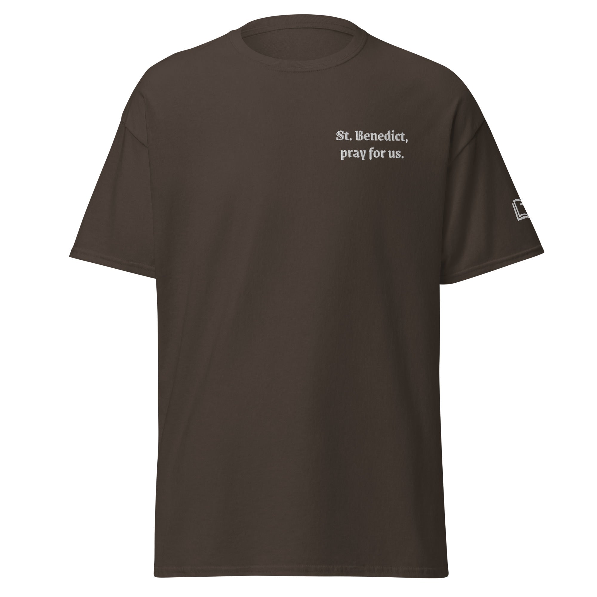 St. Benedict Unisex Embroidered T-Shirt – White - Altar and Apparel - T - SHIRT