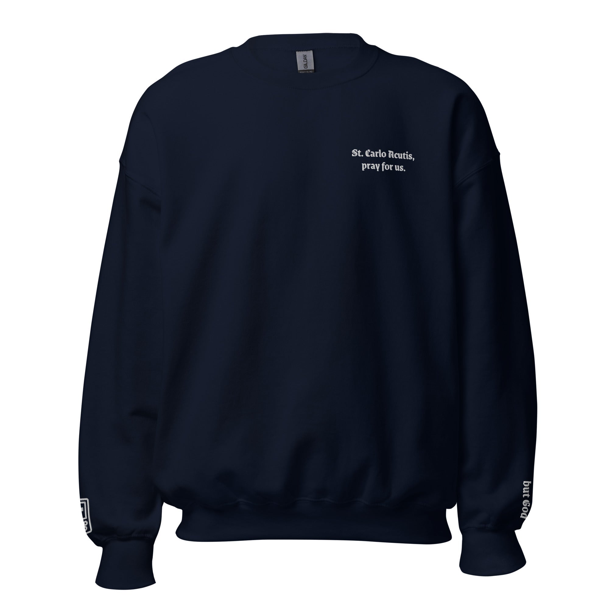St. Carlo Acutis Unisex Embroidered Sweatshirt – White - Altar and Apparel - T - SHIRT