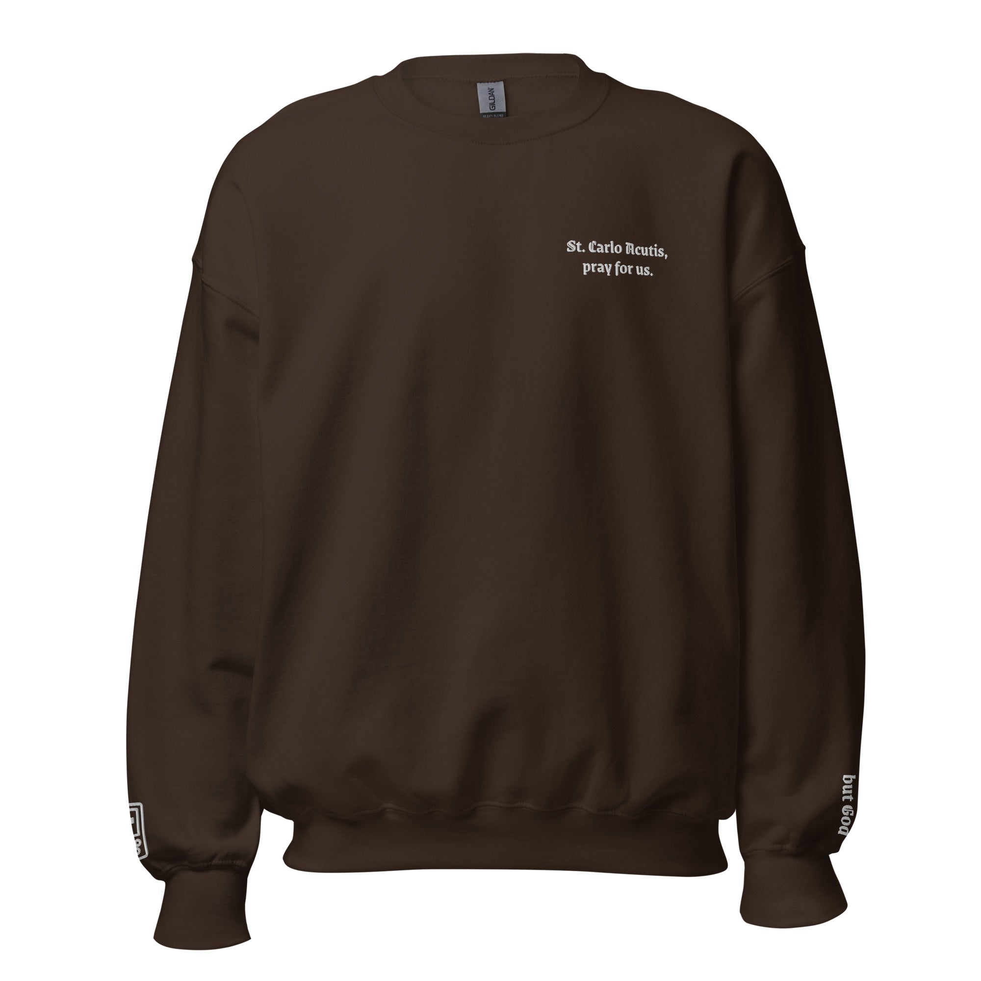 St. Carlo Acutis Unisex Embroidered Sweatshirt – White - Altar and Apparel - T - SHIRT
