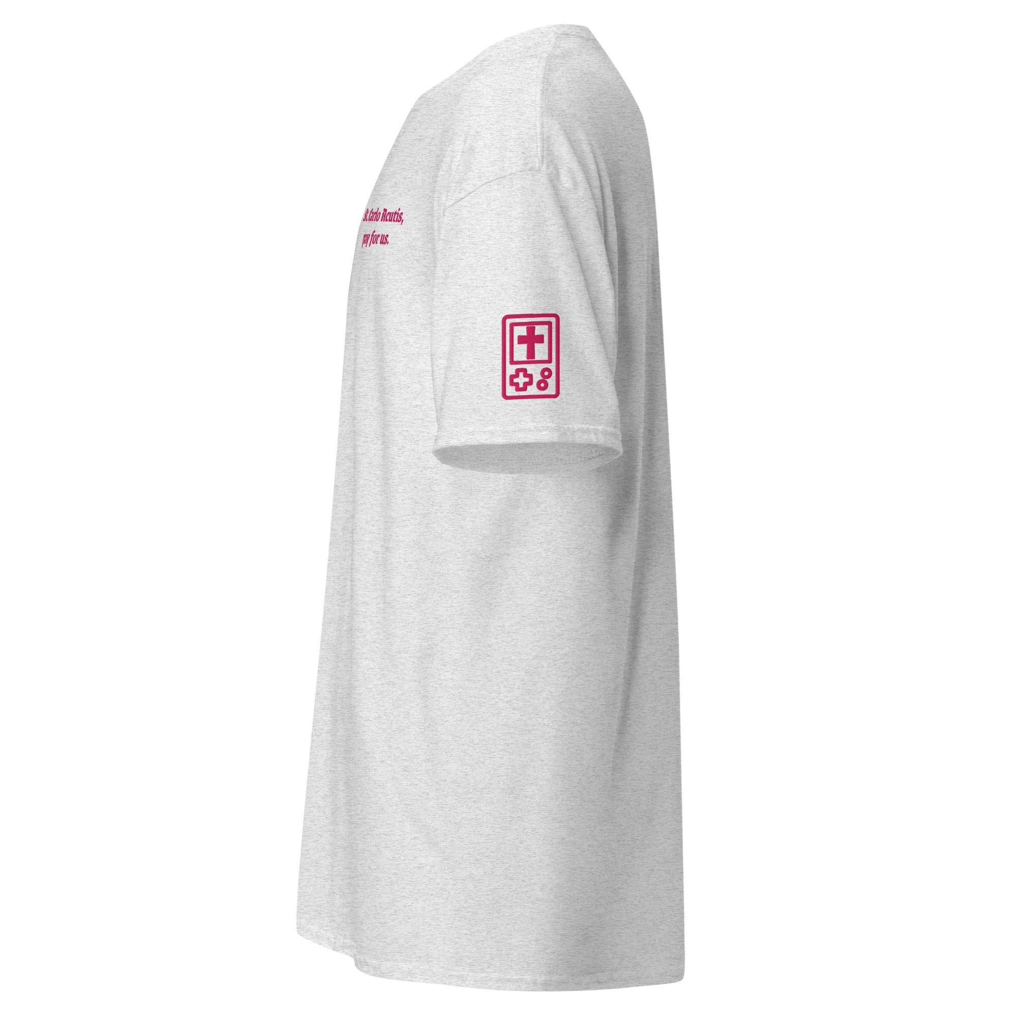 St. Carlo Acutis Unisex Embroidered T-Shirt – Pink - Altar and Apparel - T - SHIRT
