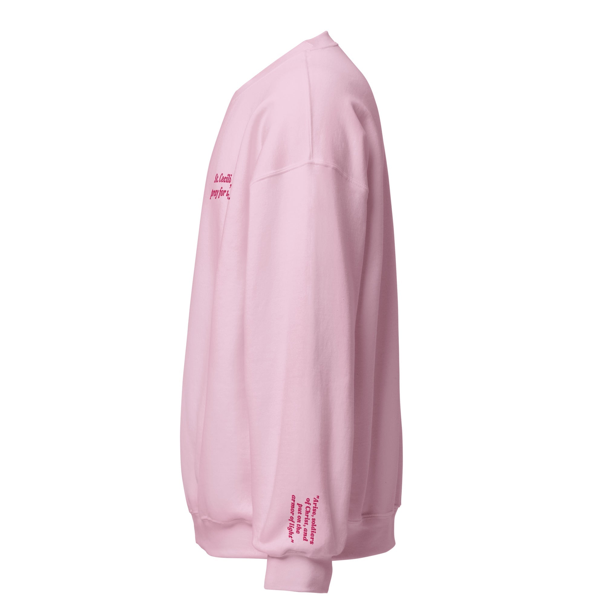 St. Cecilia Unisex Embroidered Sweatshirt – Pink - Altar and Apparel - T - SHIRT