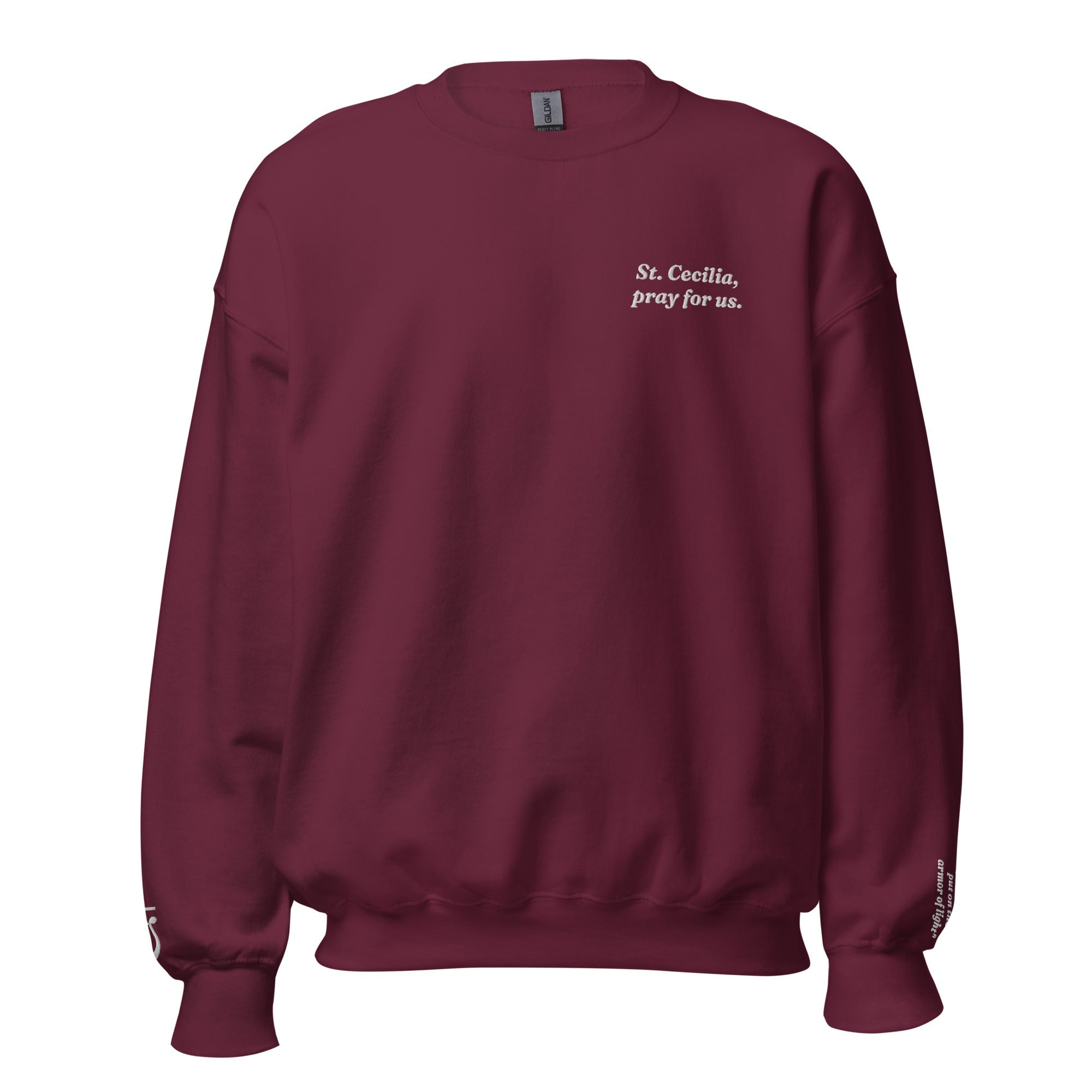 St. Cecilia Unisex Embroidered Sweatshirt – White - Altar and Apparel - T - SHIRT