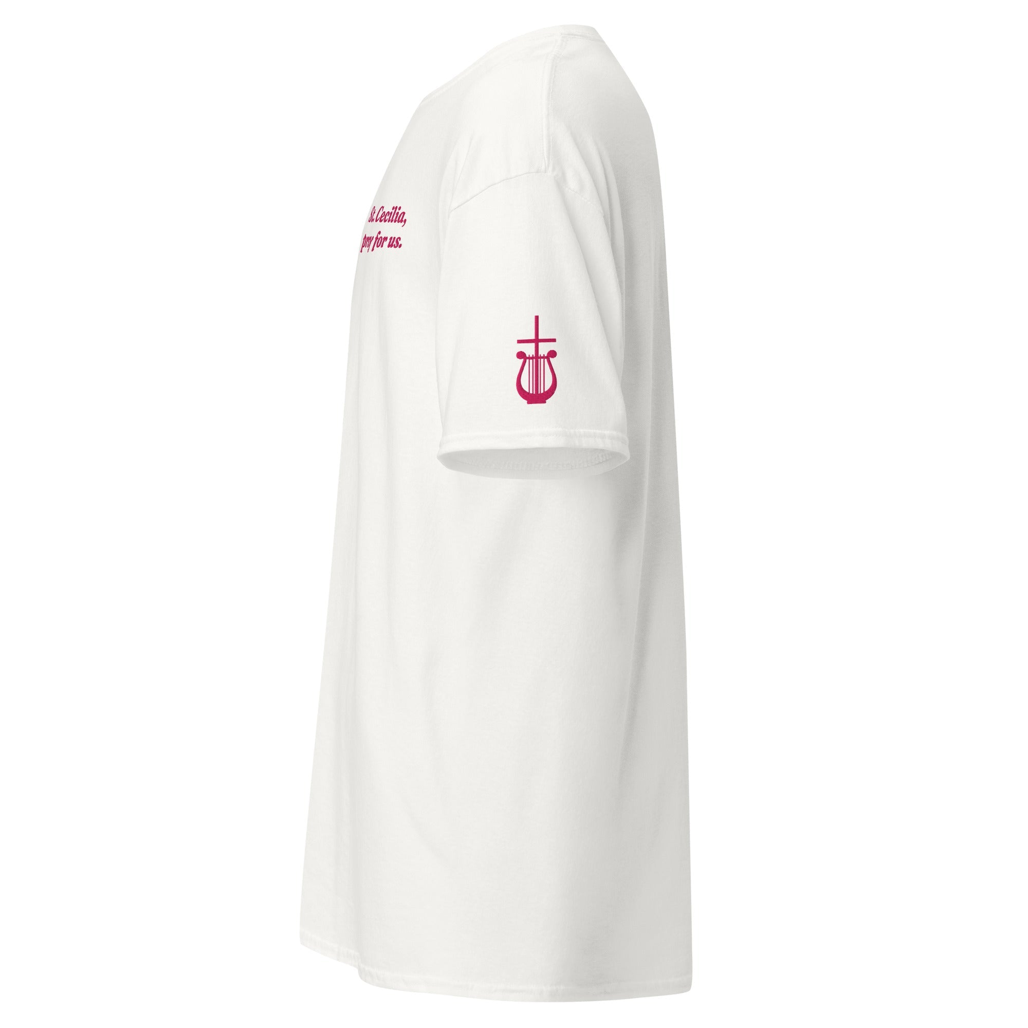 St. Cecilia Unisex Embroidered T-Shirt – Pink - Altar and Apparel - T - SHIRT