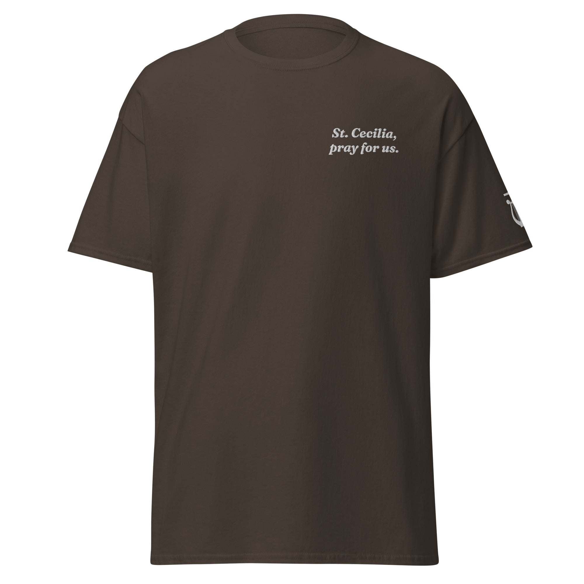 St. Cecilia Unisex Embroidered T-Shirt – White - Altar and Apparel - T - SHIRT