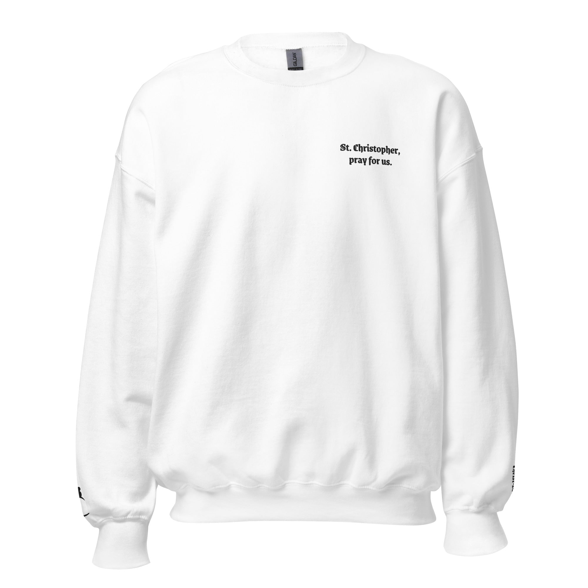 St. Christopher Unisex Embroidered Sweatshirt – Black - Altar and Apparel - T - SHIRT