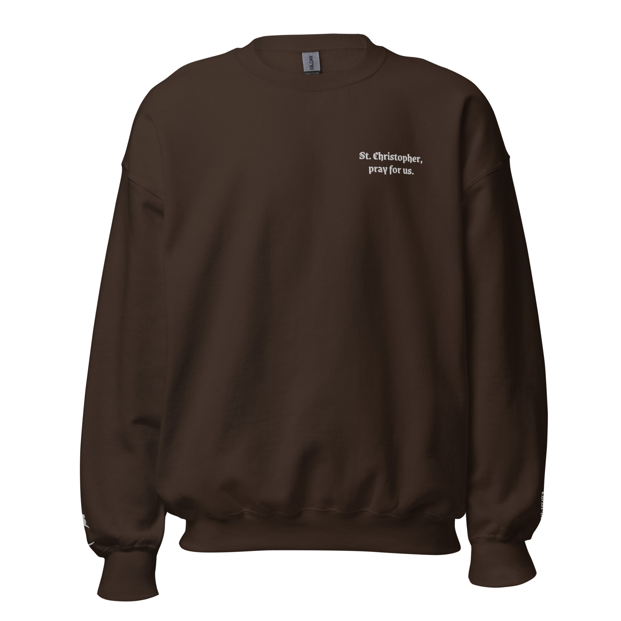 St. Christopher Unisex Embroidered Sweatshirt – White - Altar and Apparel - T - SHIRT