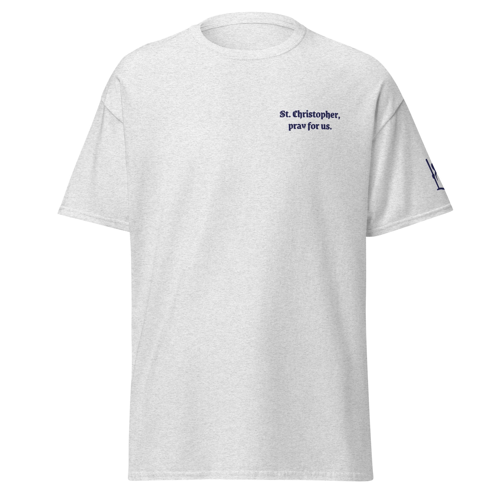 St. Christopher Unisex Embroidered T-Shirt – Navy Blue - Altar and Apparel - T - SHIRT
