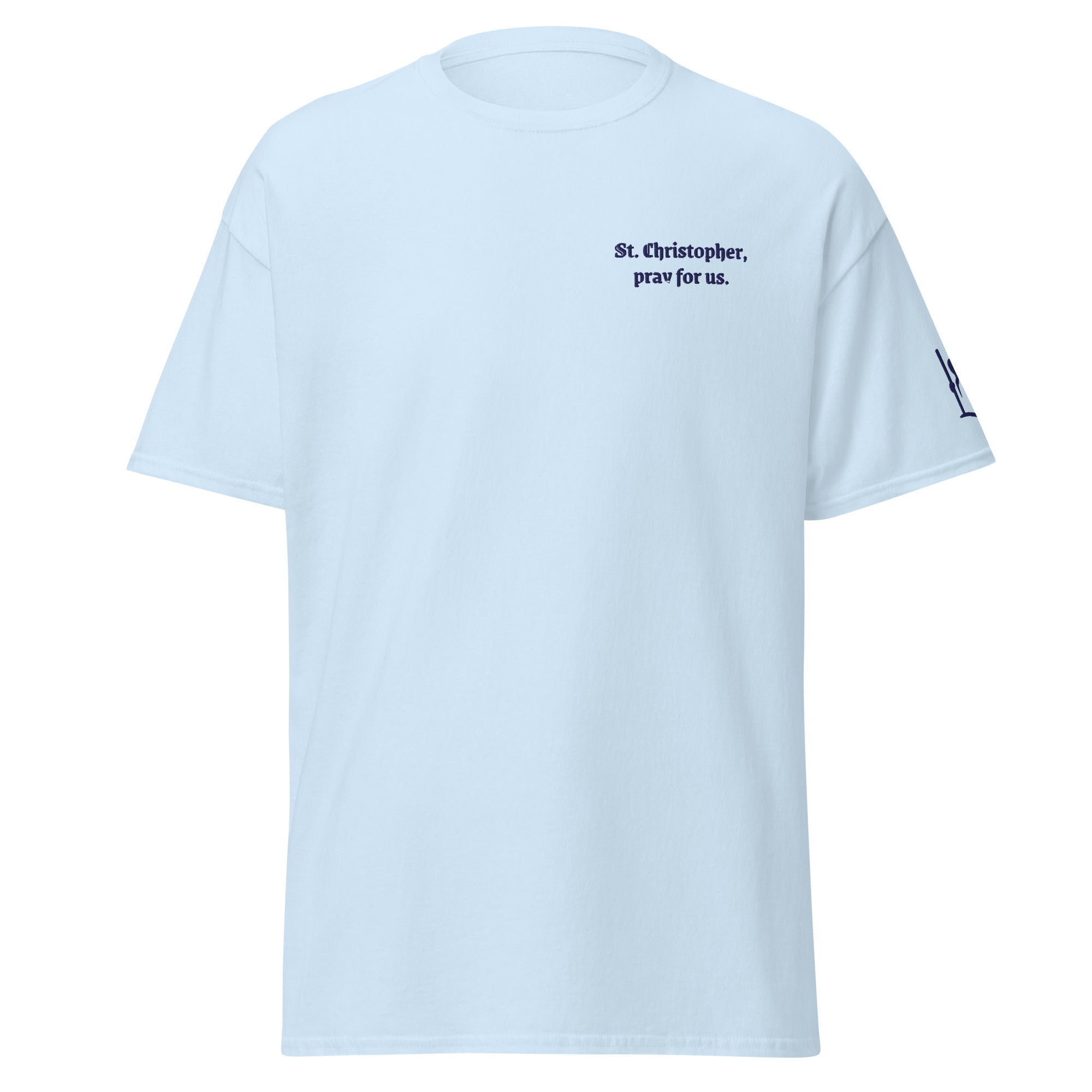 St. Christopher Unisex Embroidered T-Shirt – Navy Blue - Altar and Apparel - T - SHIRT